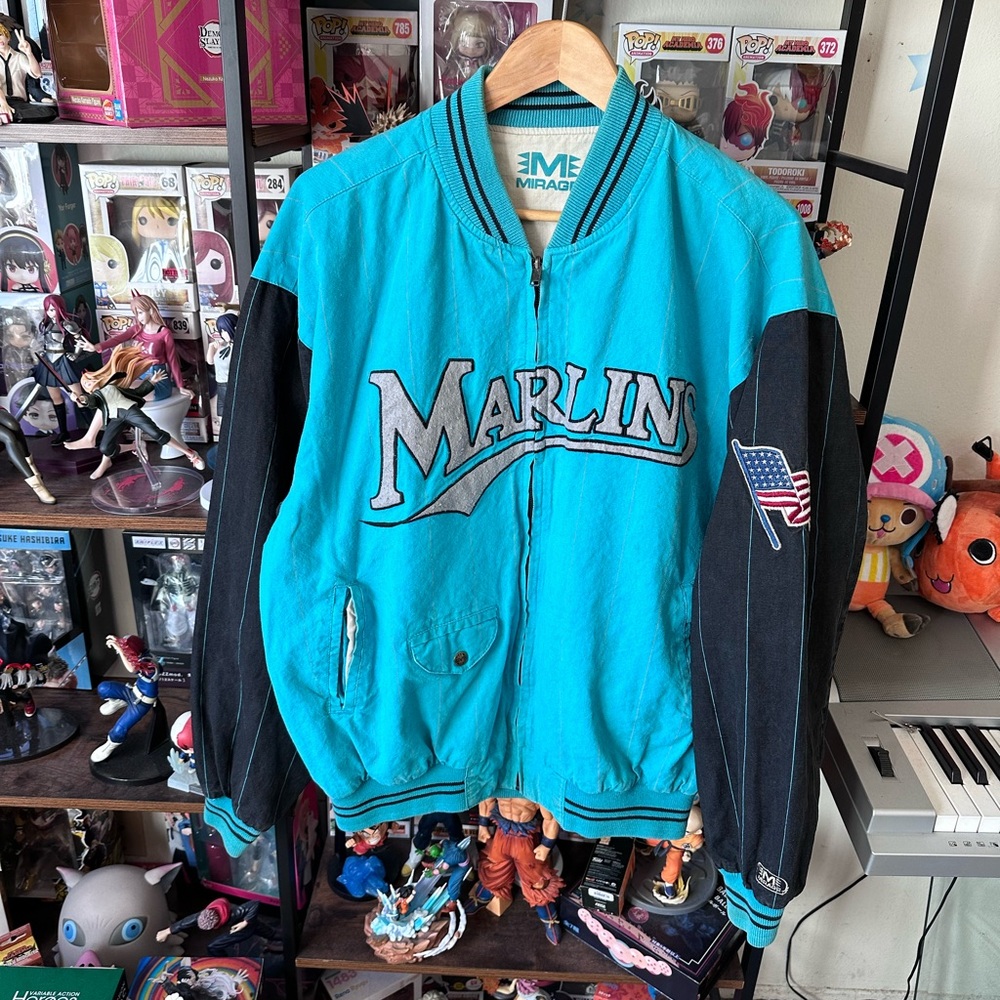 Vintage Miami Marlins Blue Varsity Jacket Men’s L MLB
